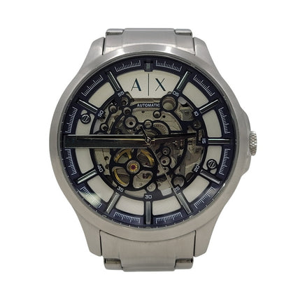 【中古品】【メンズ/レディース】 ARMANI EXCHANGE アルマーニエクスチェンジ STAINLESS STEEL AX2416 ステンレススチール スケルトン 自動巻 腕時計 197-260406-as-02-izu カラー：シルバー 万代Net店