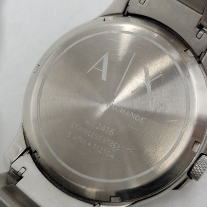 【中古品】【メンズ/レディース】 ARMANI EXCHANGE アルマーニエクスチェンジ STAINLESS STEEL AX2416 ステンレススチール スケルトン 自動巻 腕時計 197-260406-as-02-izu カラー：シルバー 万代Net店
