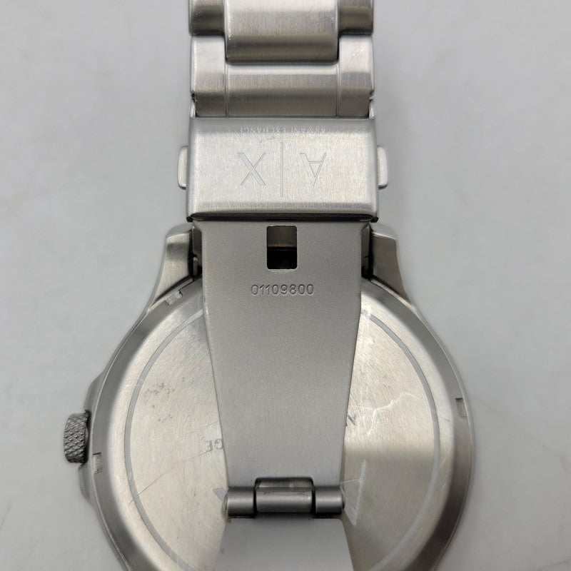 【中古品】【メンズ/レディース】 ARMANI EXCHANGE アルマーニエクスチェンジ STAINLESS STEEL AX2416 ステンレススチール スケルトン 自動巻 腕時計 197-260406-as-02-izu カラー：シルバー 万代Net店
