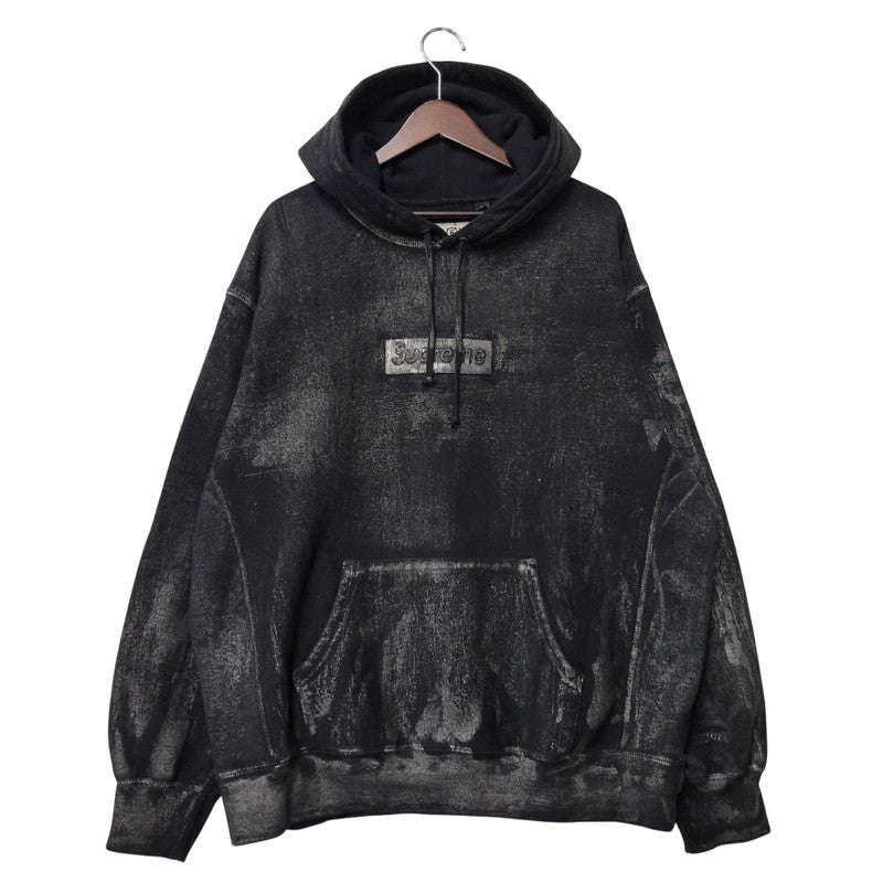 【中古品】【メンズ】 Supreme シュプリーム × MM6 MAISON MARGIELA メゾン マルジェラ 24SS FOIL BOX LOGO HOODED SWEATSHIRT フォイル ボックス ロゴ フーデッド スウェットシャツ トップス 149-260407-ya-11-izu サイズ：L カラー：BLACK" 万代Net店