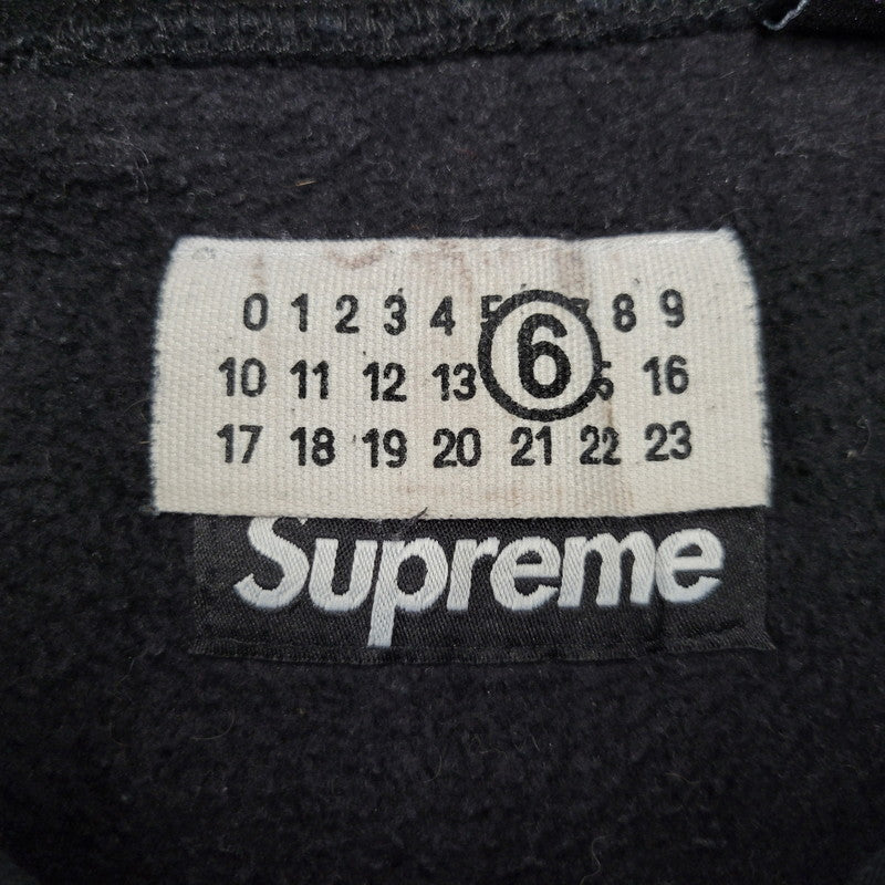 【中古品】【メンズ】 Supreme シュプリーム × MM6 MAISON MARGIELA メゾン マルジェラ 24SS FOIL BOX LOGO HOODED SWEATSHIRT フォイル ボックス ロゴ フーデッド スウェットシャツ トップス 149-260407-ya-11-izu サイズ：L カラー：BLACK" 万代Net店