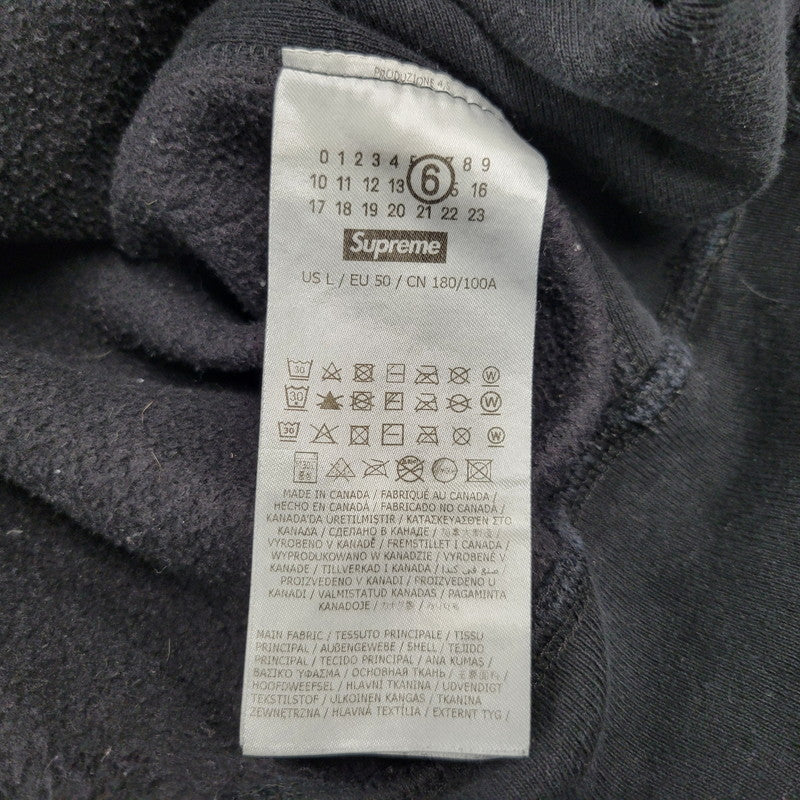 【中古品】【メンズ】 Supreme シュプリーム × MM6 MAISON MARGIELA メゾン マルジェラ 24SS FOIL BOX LOGO HOODED SWEATSHIRT フォイル ボックス ロゴ フーデッド スウェットシャツ トップス 149-260407-ya-11-izu サイズ：L カラー：BLACK" 万代Net店