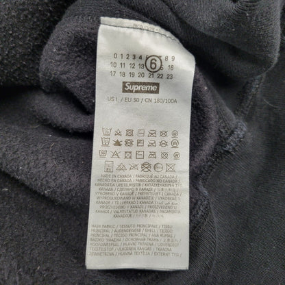 【中古品】【メンズ】 Supreme シュプリーム × MM6 MAISON MARGIELA メゾン マルジェラ 24SS FOIL BOX LOGO HOODED SWEATSHIRT フォイル ボックス ロゴ フーデッド スウェットシャツ トップス 149-260407-ya-11-izu サイズ：L カラー：BLACK" 万代Net店