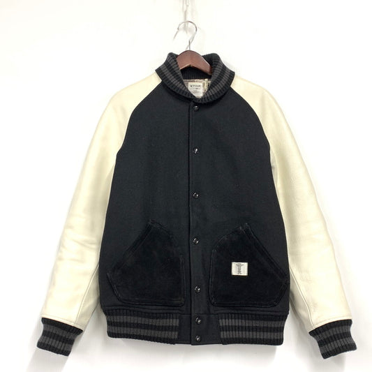【中古品】【メンズ】 BEDWIN & THE HEARTBREAKERS ベドウィンアンドザハートブレイカーズ WOOL×LEATHER ウール レザー STADIUM JACKET スタジアム ジャケット アウター 142-260407-ya-10-izu サイズ：4 カラー：BLACK×WHITE 万代Net店