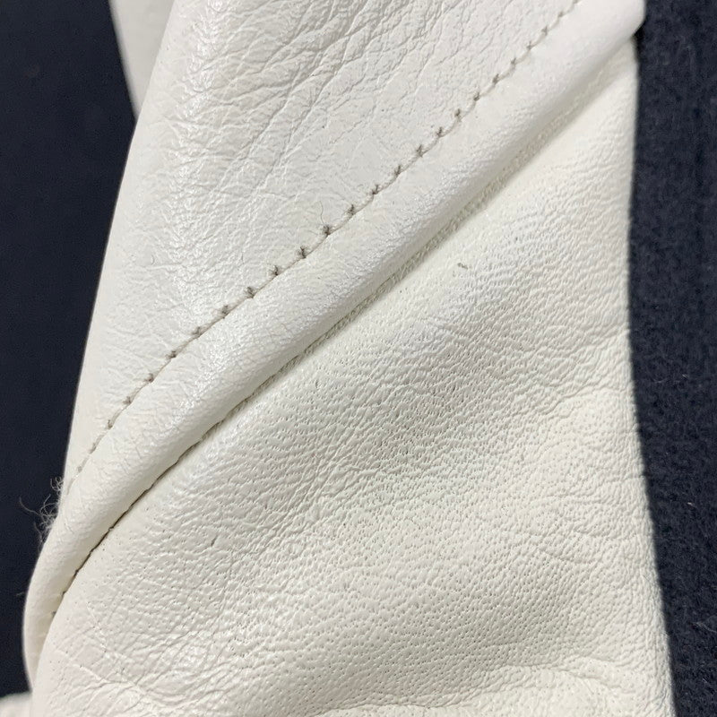 【中古品】【メンズ】 BEDWIN & THE HEARTBREAKERS ベドウィンアンドザハートブレイカーズ WOOL×LEATHER ウール レザー STADIUM JACKET スタジアム ジャケット アウター 142-260407-ya-10-izu サイズ：4 カラー：BLACK×WHITE 万代Net店