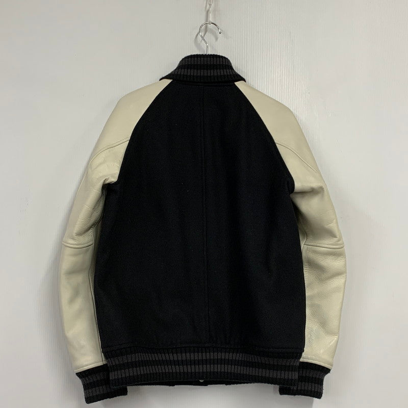 【中古品】【メンズ】 BEDWIN & THE HEARTBREAKERS ベドウィンアンドザハートブレイカーズ WOOL×LEATHER ウール レザー STADIUM JACKET スタジアム ジャケット アウター 142-260407-ya-10-izu サイズ：4 カラー：BLACK×WHITE 万代Net店