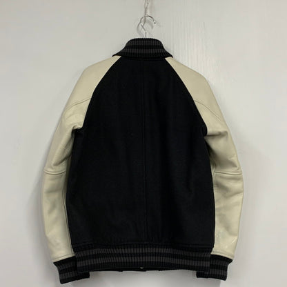 【中古品】【メンズ】 BEDWIN & THE HEARTBREAKERS ベドウィンアンドザハートブレイカーズ WOOL×LEATHER ウール レザー STADIUM JACKET スタジアム ジャケット アウター 142-260407-ya-10-izu サイズ：4 カラー：BLACK×WHITE 万代Net店