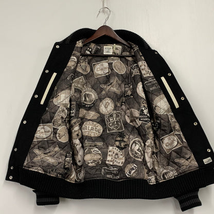 【中古品】【メンズ】 BEDWIN & THE HEARTBREAKERS ベドウィンアンドザハートブレイカーズ WOOL×LEATHER ウール レザー STADIUM JACKET スタジアム ジャケット アウター 142-260407-ya-10-izu サイズ：4 カラー：BLACK×WHITE 万代Net店