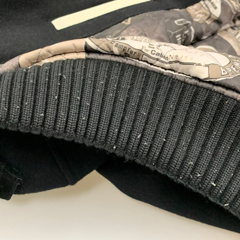 【中古品】【メンズ】 BEDWIN & THE HEARTBREAKERS ベドウィンアンドザハートブレイカーズ WOOL×LEATHER ウール レザー STADIUM JACKET スタジアム ジャケット アウター 142-260407-ya-10-izu サイズ：4 カラー：BLACK×WHITE 万代Net店