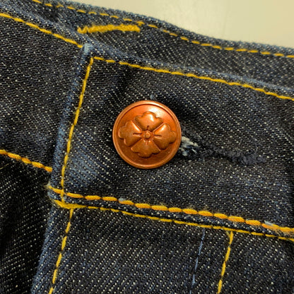 【中古美品】【メンズ】 EVISU エヴィス 20TH 恵美寿 刺繡 カモメ×恵美寿様 PRINT BUTTONFLY DENIM PANTS プリント ボタンフライ デニムパンツ ボトムス 156-260408-kh-07-izu サイズ：40 カラー：インディゴ 万代Net店