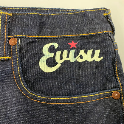 【中古美品】【メンズ】 EVISU エヴィス 20TH 恵美寿 刺繡 カモメ×恵美寿様 PRINT BUTTONFLY DENIM PANTS プリント ボタンフライ デニムパンツ ボトムス 156-260408-kh-07-izu サイズ：40 カラー：インディゴ 万代Net店