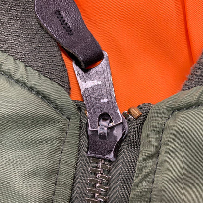 【中古品】【メンズ】 ALPHA INDUSTRIES アルファインダストリーズ 0615-00-573-8337 MIL-J-82790J(USAF) USA製 MA-1 FLIGHT JACKET フライトジャケット アウター 145-260408-kh-10-izu サイズ：L カラー：カーキ×オレンジ 万代Net店