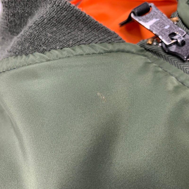 【中古品】【メンズ】 ALPHA INDUSTRIES アルファインダストリーズ 0615-00-573-8337 MIL-J-82790J(USAF) USA製 MA-1 FLIGHT JACKET フライトジャケット アウター 145-260408-kh-10-izu サイズ：L カラー：カーキ×オレンジ 万代Net店