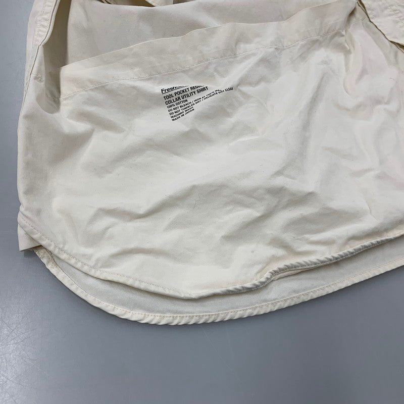 【中古品】【メンズ】 FRESHSERVICE フレッシュサービス FSW-19-SH-04 TOOL POCKET REGULAR COLLAR UTILITY SHIRT ツール ポケット レギュラー カラー ユーティリティ シャツ トップス 140-260409-kh-09-izu カラー：アイボリー 万代Net店
