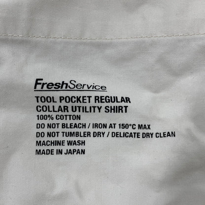【中古品】【メンズ】 FRESHSERVICE フレッシュサービス FSW-19-SH-04 TOOL POCKET REGULAR COLLAR UTILITY SHIRT ツール ポケット レギュラー カラー ユーティリティ シャツ トップス 140-260409-kh-09-izu カラー：アイボリー 万代Net店