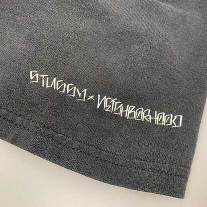 【現状渡し品】【メンズ】 STUSSY ステューシー ×NEIGHBORHOOD ネイバーフッド × SA STUDIO スタジオ MR.CARTOON ミスターカートゥーン BONEYARDS ボーンヤーズ S/S ショートスリーブ TEE Tシャツ トップス 半袖 142-260410-ya-04-izu サイズ：S カラー：BLACK 万代Net店