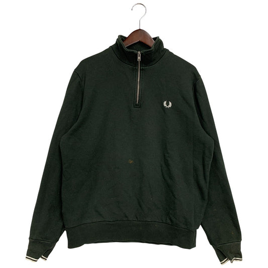【中古品】【メンズ】 FRED PERRY フレッドペリー M3574 HALF ZIP SWEATSHIRT ハーフ ジップ スウェット シャツ トップス 長袖 141-260410-ya-03-izu サイズ：L カラー：グリーン系 万代Net店
