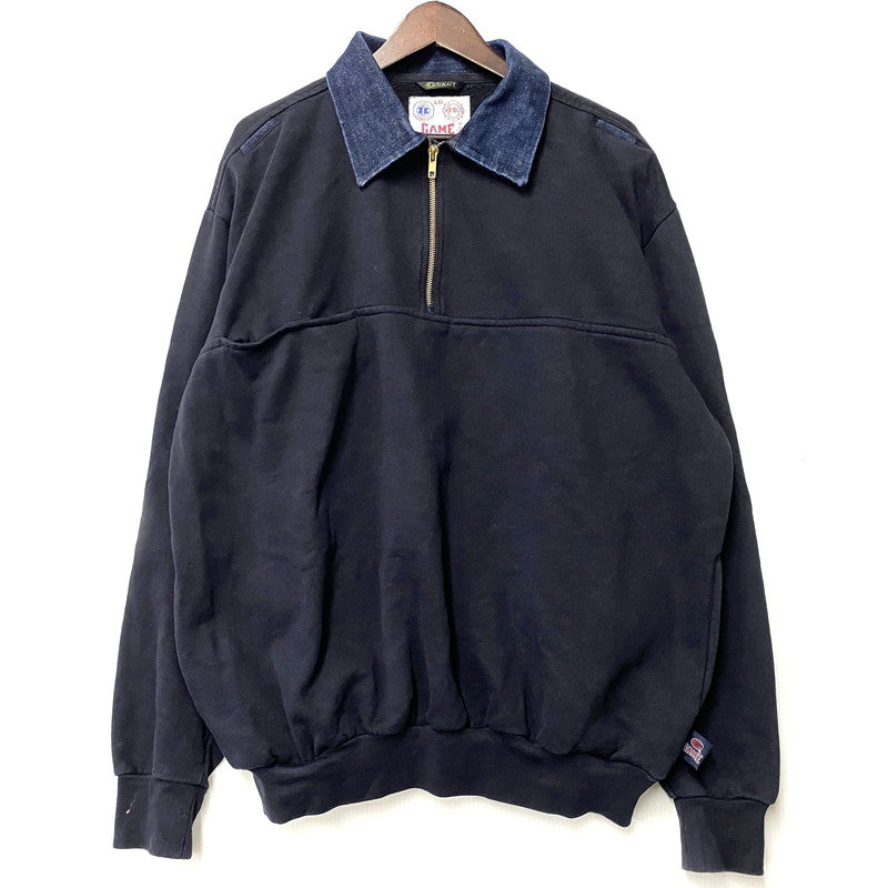 【中古品】【メンズ】 GAME WORKWEAR ゲーム ワークウェア 004061 HALF ZIP SWEAT SHIRT ハーフジップ スウェットシャツ 長袖 トップス 146-260410-km-03-izu サイズ：L カラー：ネイビー 万代Net店