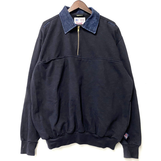 【中古品】【メンズ】 GAME WORKWEAR ゲーム ワークウェア 004061 HALF ZIP SWEAT SHIRT ハーフジップ スウェットシャツ 長袖 トップス 146-260410-km-03-izu サイズ：L カラー：ネイビー 万代Net店