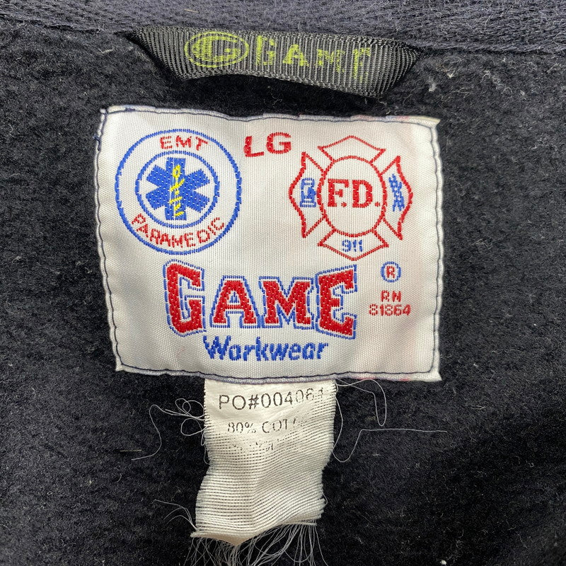 【中古品】【メンズ】 GAME WORKWEAR ゲーム ワークウェア 004061 HALF ZIP SWEAT SHIRT ハーフジップ スウェットシャツ 長袖 トップス 146-260410-km-03-izu サイズ：L カラー：ネイビー 万代Net店
