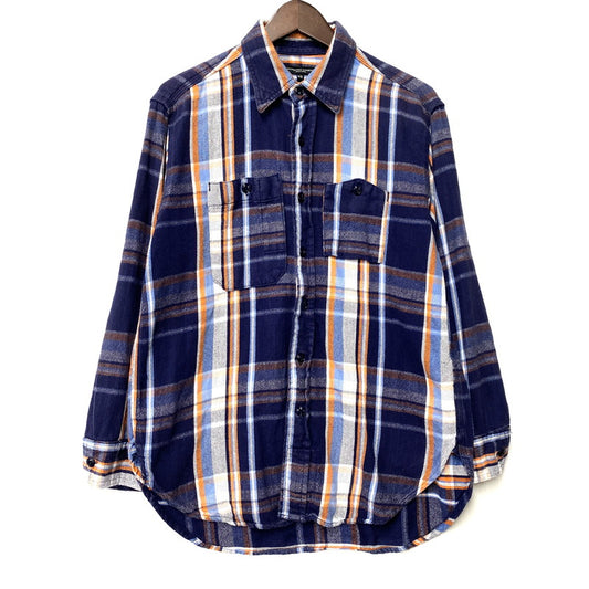 【中古品】【メンズ】 Engineered Garments エンジニアードガーメンツ USA製 FLANNEL WORK SHIRT フランネル ワーク シャツ トップス　長袖 140-260410-ya-14-izu サイズ：XS カラー：ネイビー 万代Net店