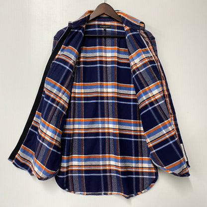 【中古品】【メンズ】 USA製 FLANNEL WORK SHIRT フランネル ワーク シャツ トップス　長袖 140-260410-ya-14-izu サイズ：XS カラー：ネイビー 万代Net店