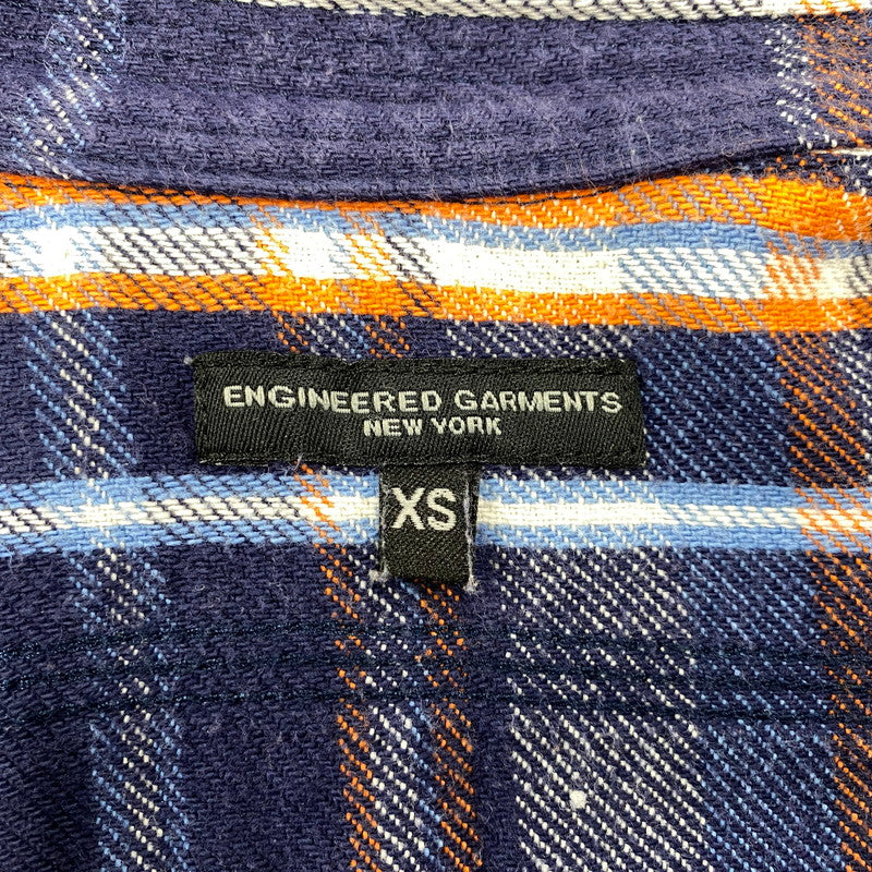 【中古品】【メンズ】 USA製 FLANNEL WORK SHIRT フランネル ワーク シャツ トップス　長袖 140-260410-ya-14-izu サイズ：XS カラー：ネイビー 万代Net店