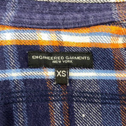 【中古品】【メンズ】 USA製 FLANNEL WORK SHIRT フランネル ワーク シャツ トップス　長袖 140-260410-ya-14-izu サイズ：XS カラー：ネイビー 万代Net店
