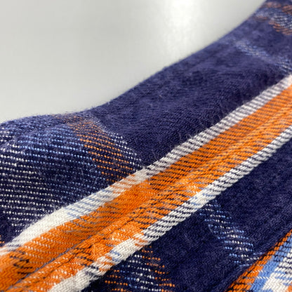 【中古品】【メンズ】 USA製 FLANNEL WORK SHIRT フランネル ワーク シャツ トップス　長袖 140-260410-ya-14-izu サイズ：XS カラー：ネイビー 万代Net店