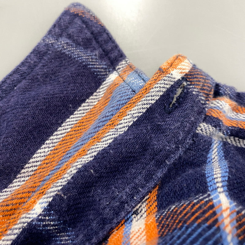 【中古品】【メンズ】 USA製 FLANNEL WORK SHIRT フランネル ワーク シャツ トップス　長袖 140-260410-ya-14-izu サイズ：XS カラー：ネイビー 万代Net店
