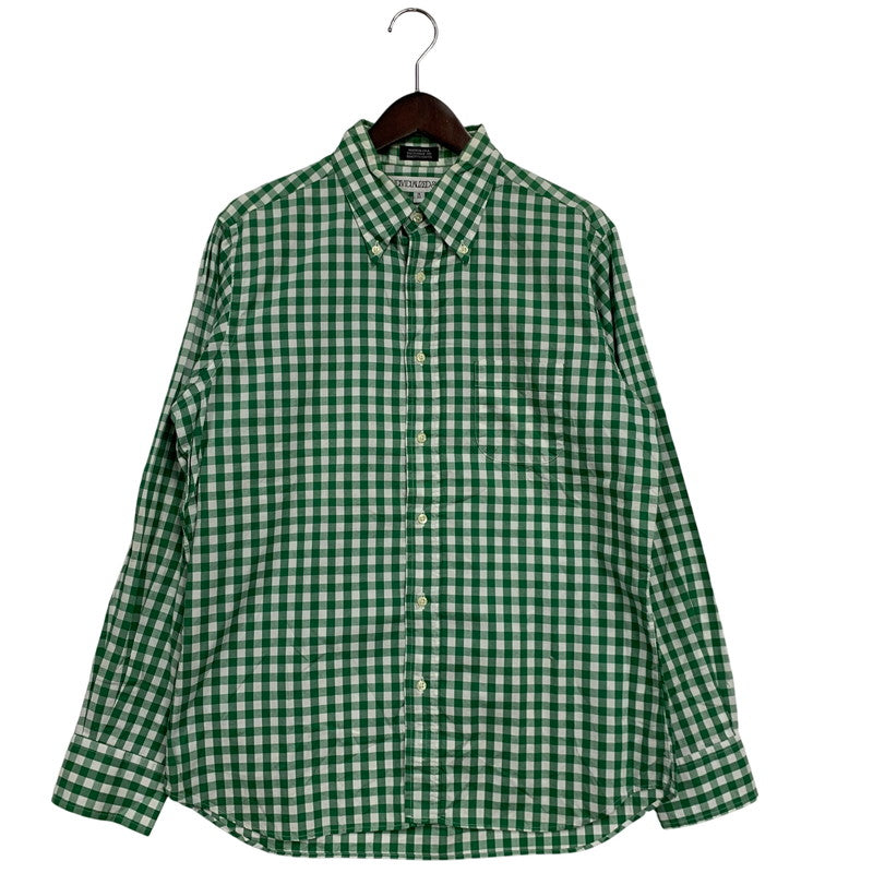 【中古品】【メンズ】 BEAUTY&YOUTH ビューティーアンドユース 別注 USA製 GINGHAM CHECK ギンガムチェック BD ボタンダウン L/S SHIRT ロングスリーブ シャツ トップス 長袖 141-260410-ya-02-izu サイズ：16-33 カラー：WHITE×GREEN 万代Net店