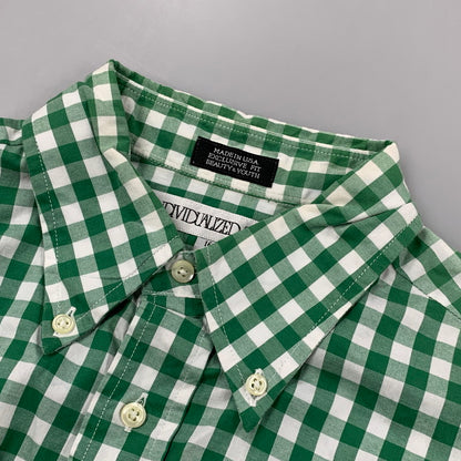 【中古品】【メンズ】 BEAUTY&YOUTH ビューティーアンドユース 別注 USA製 GINGHAM CHECK ギンガムチェック BD ボタンダウン L/S SHIRT ロングスリーブ シャツ トップス 長袖 141-260410-ya-02-izu サイズ：16-33 カラー：WHITE×GREEN 万代Net店