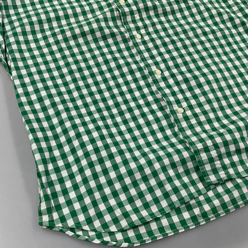 【中古品】【メンズ】 BEAUTY&YOUTH ビューティーアンドユース 別注 USA製 GINGHAM CHECK ギンガムチェック BD ボタンダウン L/S SHIRT ロングスリーブ シャツ トップス 長袖 141-260410-ya-02-izu サイズ：16-33 カラー：WHITE×GREEN 万代Net店