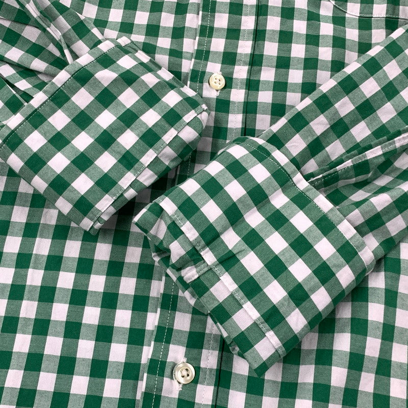 【中古品】【メンズ】 BEAUTY&YOUTH ビューティーアンドユース 別注 USA製 GINGHAM CHECK ギンガムチェック BD ボタンダウン L/S SHIRT ロングスリーブ シャツ トップス 長袖 141-260410-ya-02-izu サイズ：16-33 カラー：WHITE×GREEN 万代Net店