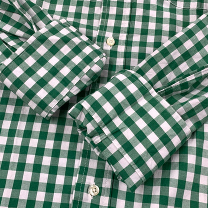 【中古品】【メンズ】 BEAUTY&YOUTH ビューティーアンドユース 別注 USA製 GINGHAM CHECK ギンガムチェック BD ボタンダウン L/S SHIRT ロングスリーブ シャツ トップス 長袖 141-260410-ya-02-izu サイズ：16-33 カラー：WHITE×GREEN 万代Net店
