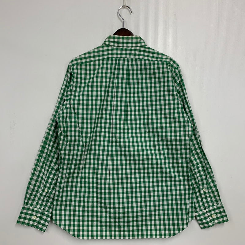 【中古品】【メンズ】 BEAUTY&YOUTH ビューティーアンドユース 別注 USA製 GINGHAM CHECK ギンガムチェック BD ボタンダウン L/S SHIRT ロングスリーブ シャツ トップス 長袖 141-260410-ya-02-izu サイズ：16-33 カラー：WHITE×GREEN 万代Net店