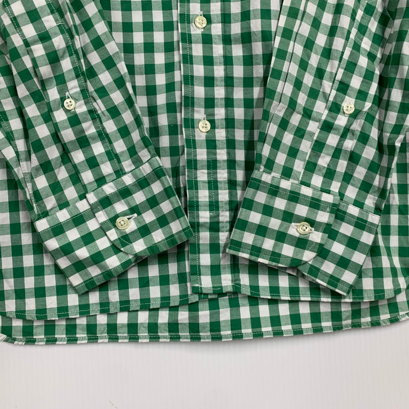 【中古品】【メンズ】 BEAUTY&YOUTH ビューティーアンドユース 別注 USA製 GINGHAM CHECK ギンガムチェック BD ボタンダウン L/S SHIRT ロングスリーブ シャツ トップス 長袖 141-260410-ya-02-izu サイズ：16-33 カラー：WHITE×GREEN 万代Net店