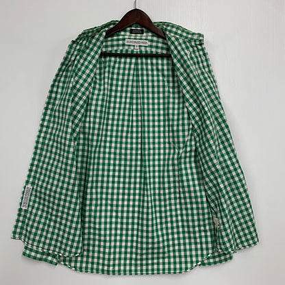 【中古品】【メンズ】 BEAUTY&YOUTH ビューティーアンドユース 別注 USA製 GINGHAM CHECK ギンガムチェック BD ボタンダウン L/S SHIRT ロングスリーブ シャツ トップス 長袖 141-260410-ya-02-izu サイズ：16-33 カラー：WHITE×GREEN 万代Net店