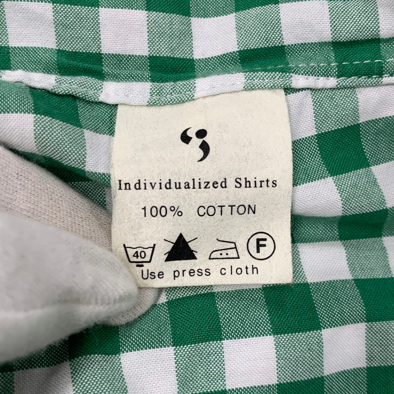 【中古品】【メンズ】 BEAUTY&YOUTH ビューティーアンドユース 別注 USA製 GINGHAM CHECK ギンガムチェック BD ボタンダウン L/S SHIRT ロングスリーブ シャツ トップス 長袖 141-260410-ya-02-izu サイズ：16-33 カラー：WHITE×GREEN 万代Net店