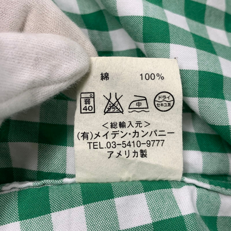 【中古品】【メンズ】 BEAUTY&YOUTH ビューティーアンドユース 別注 USA製 GINGHAM CHECK ギンガムチェック BD ボタンダウン L/S SHIRT ロングスリーブ シャツ トップス 長袖 141-260410-ya-02-izu サイズ：16-33 カラー：WHITE×GREEN 万代Net店