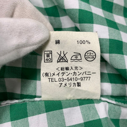 【中古品】【メンズ】 BEAUTY&YOUTH ビューティーアンドユース 別注 USA製 GINGHAM CHECK ギンガムチェック BD ボタンダウン L/S SHIRT ロングスリーブ シャツ トップス 長袖 141-260410-ya-02-izu サイズ：16-33 カラー：WHITE×GREEN 万代Net店