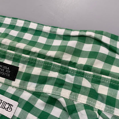 【中古品】【メンズ】 BEAUTY&YOUTH ビューティーアンドユース 別注 USA製 GINGHAM CHECK ギンガムチェック BD ボタンダウン L/S SHIRT ロングスリーブ シャツ トップス 長袖 141-260410-ya-02-izu サイズ：16-33 カラー：WHITE×GREEN 万代Net店