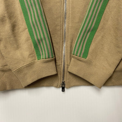 【中古品】【メンズ】 × NUBIAN ヌビアン OT1587 別注 R.C.TRACK JACKET COTTON JERSEY トラック ジャケット コットン ジャージー アウター 140-260412-kh-09-izu サイズ：L カラー：ベージュ×グリーン 万代Net店
