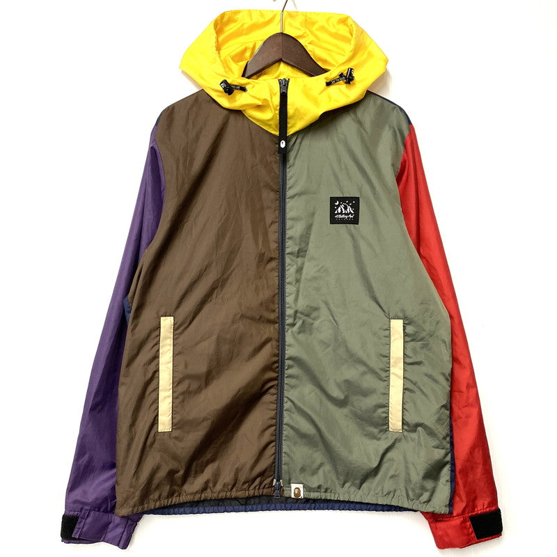 【中古品】【メンズ】 A BATHING APE アベイシングエイプ CRAZY PATTERN ZIPUP NYLON HOODED MOUNTAIN JACKET クレイジー パターン ジップアップ ナイロン フーデッド マウンテン ジャケット アウター 142-260410-ya-13-izu サイズ：L カラー：マルチ 万代Net店