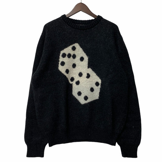 【中古品】【メンズ】 STUSSY ステューシー 117097 DICE MOHAIR SWEATER ダイス モヘア セーター トップス 142-260412-kh-03-izu サイズ：L カラー：ブラック 万代Net店