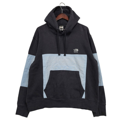 【現状渡し品】【メンズ】 Supreme シュプリーム × THE NORTH FACE ザノースフェイス BANDANA HOODED SWEATSHIRT NT02208I バンダナ フーデッド スウェットシャツ パーカー 149-260412-as-01-izu サイズ：L カラー：ブラック 万代Net店