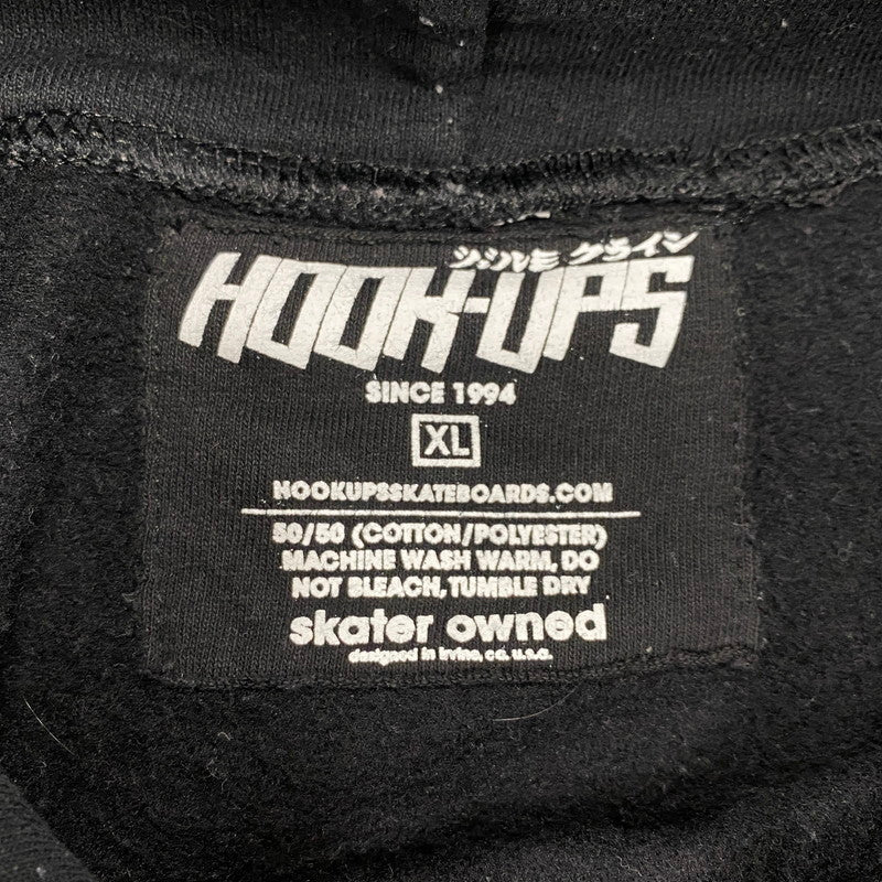 【中古品】【メンズ】 HOOK UPS フックアップス HOOK UPS BARREL OF A HOODIE フックアップス バレル オブ ア フーディー パーカー トップス 142-260412-kh-07-izu サイズ：XL カラー：ブラック 万代Net店