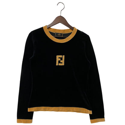 【中古品】【レディース】 FENDI フェンディ イタリア製 VELOR LS TEE ベロア ロングスリーブ Tシャツ トップス 長袖 168-260413-ya-03-izu サイズ：42 カラー：BLACK 万代Net店