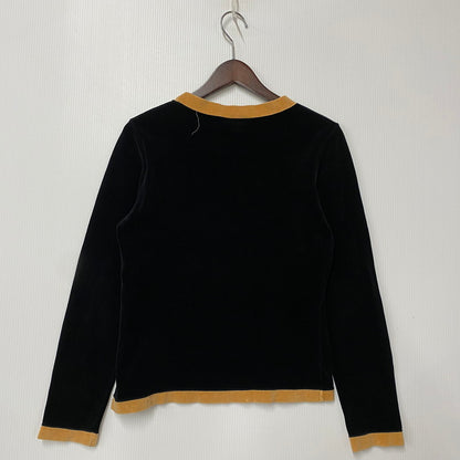 【中古品】【レディース】 FENDI フェンディ イタリア製 VELOR LS TEE ベロア ロングスリーブ Tシャツ トップス 長袖 168-260413-ya-03-izu サイズ：42 カラー：BLACK 万代Net店