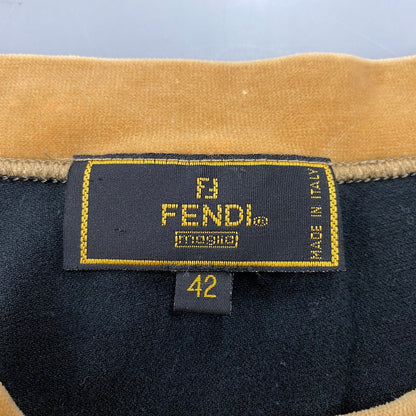 【中古品】【レディース】 FENDI フェンディ イタリア製 VELOR LS TEE ベロア ロングスリーブ Tシャツ トップス 長袖 168-260413-ya-03-izu サイズ：42 カラー：BLACK 万代Net店